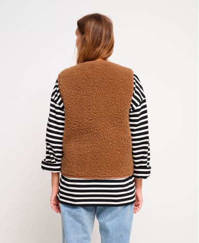 Brown Wool Alma Sleeveless Jacket