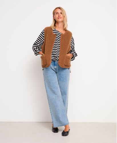 Veste Sans Manche Laine Marron Alma