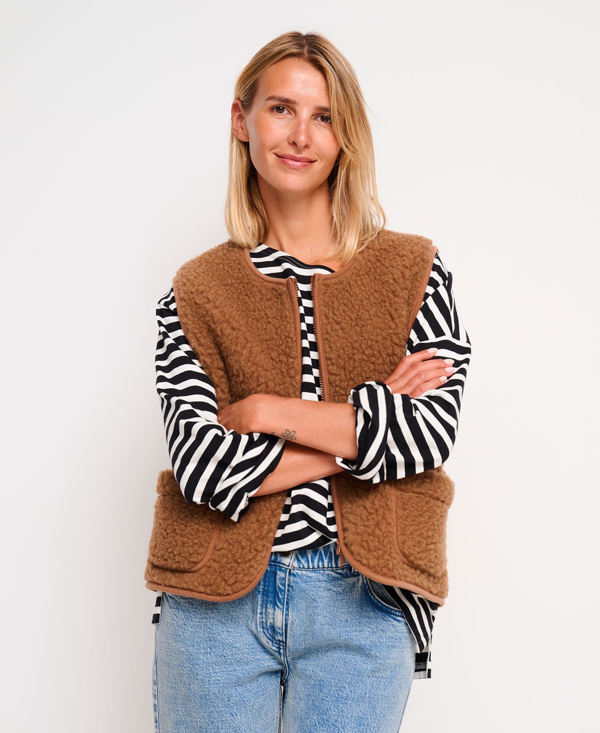 Veste Sans Manche Laine Marron Alma