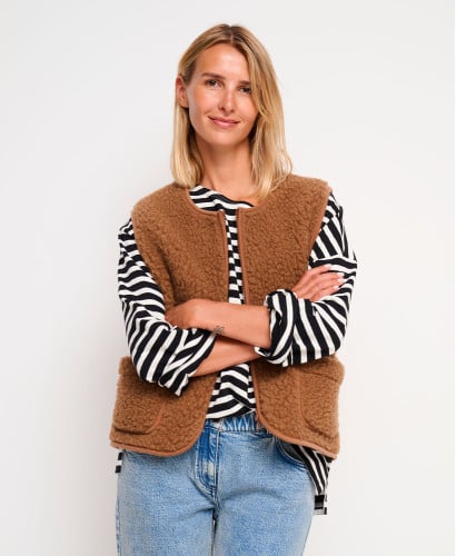 Brown Wool Alma Sleeveless Jacket