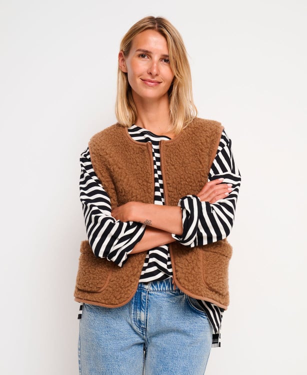 Veste Sans Manche Laine Marron Alma
