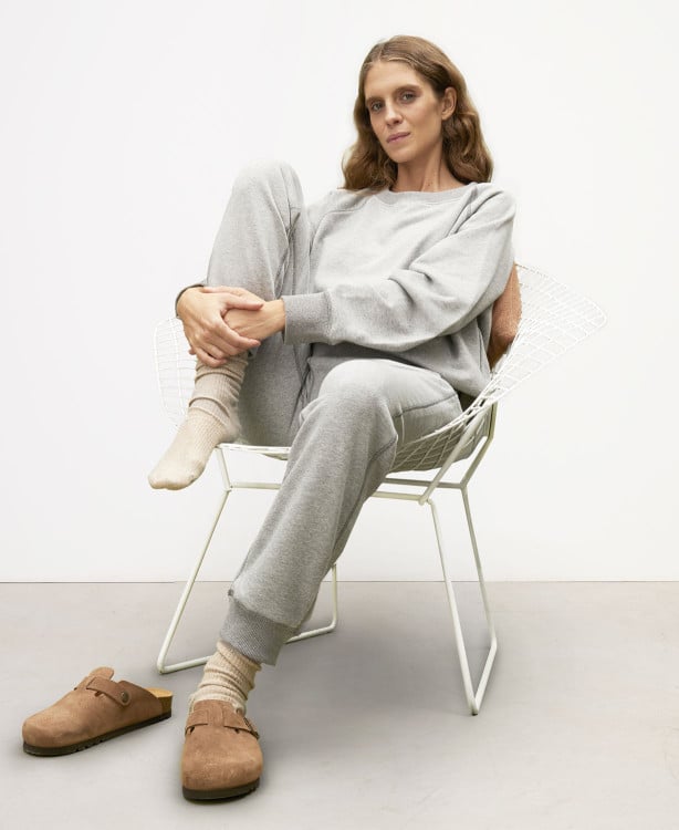 Sweat Grossesse Coton gratté Gris Frida