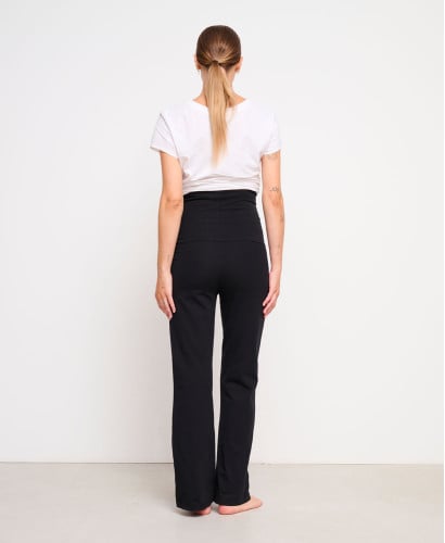 Warme schwarze Umstandsleggings Bio-Baumwolle