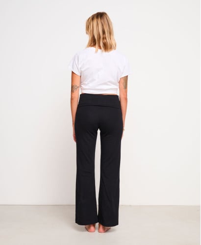 Warme schwarze Umstandsleggings Bio-Baumwolle
