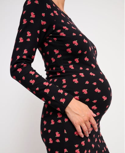 Maé Organic Cotton Roses Maternity Dress