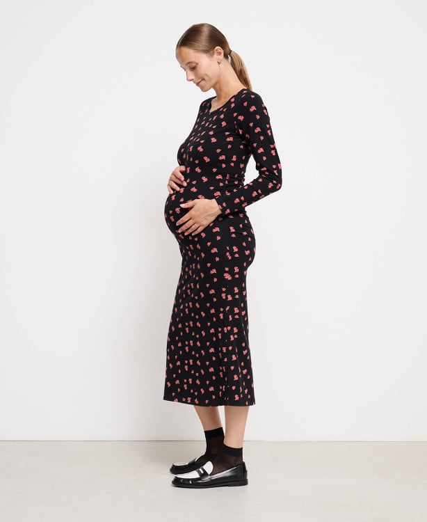 Robe Grossesse Roses Maé Coton Bio