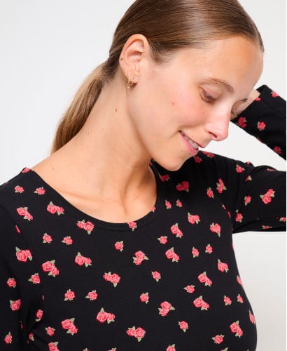 Maé Organic Cotton Roses Maternity Dress