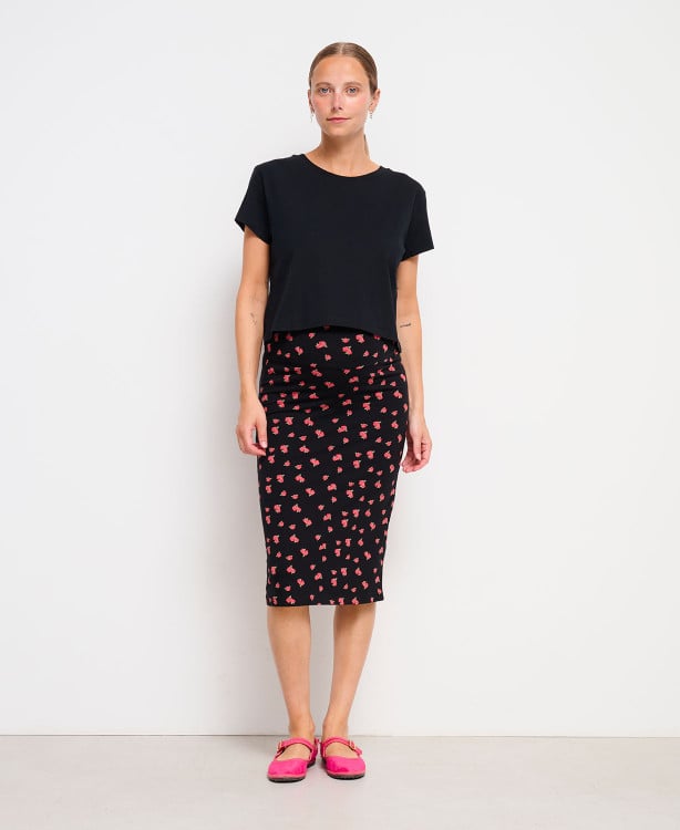 Jupe Grossesse Roses Coton Bio Clara