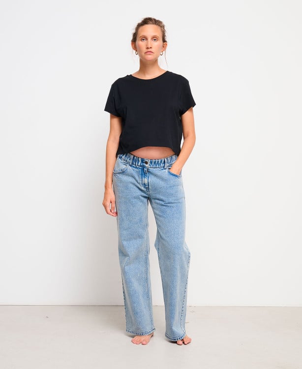 Light Blue Wide Leg Pregnancy Jeans