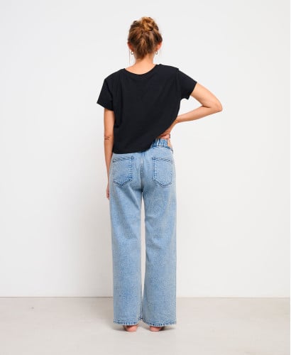 Light Blue Wide Leg Pregnancy Jeans