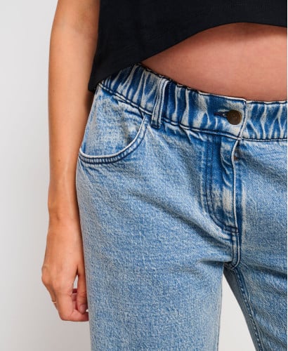 Light Blue Wide Leg Pregnancy Jeans