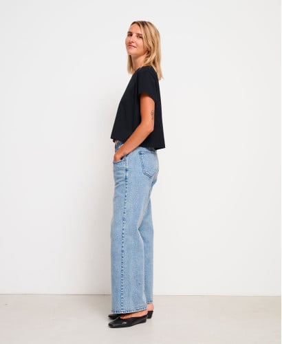 Light Blue Wide Leg Pregnancy Jeans