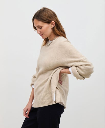 Beige Wool Sweater Paco