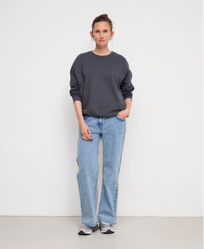 Sweat Zippé Allaitement Molleton Gris Anthracite Alphonse