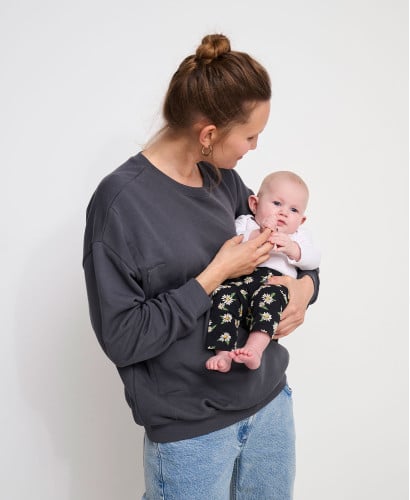 Sweat Zippé Allaitement Molleton Gris Anthracite Alphonse