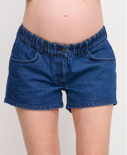 Medium Blue Maternity Denim Shorts