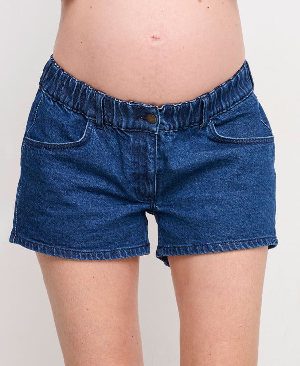 Medium Blue Maternity Denim Shorts