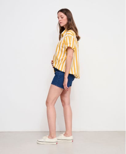 Short Grossesse Denim Bleu Medium