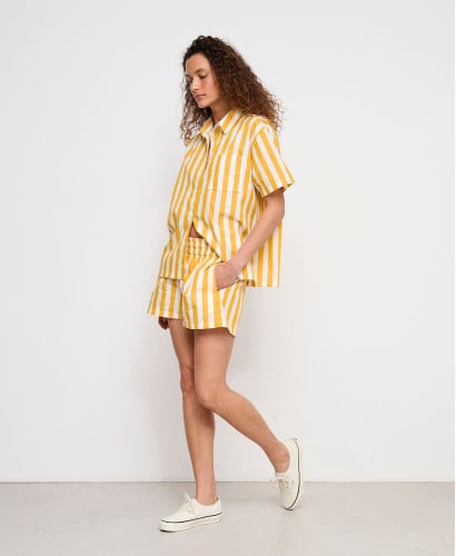 Chemise Grossesse Coton Rayures Martha