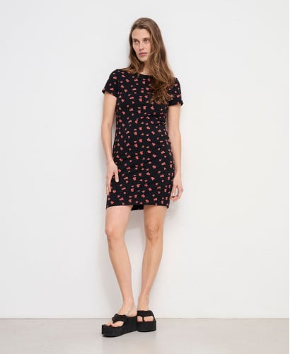 Robe Grossesse Coton Bio Vichy Bleu Aimée l Robe Maternité -  Roses 