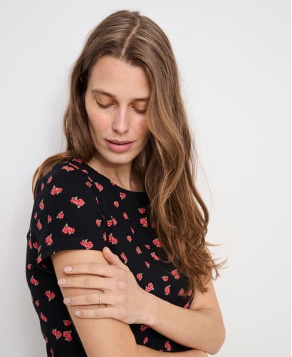 Aimée Umstands-Kleid mit Rosen-Print Bio-Baumwolle