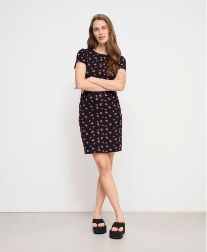 Aimée Rose Print Maternity Dress Organic Cotton