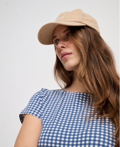 Robe Grossesse Vichy Bleu Aimée Coton Bio