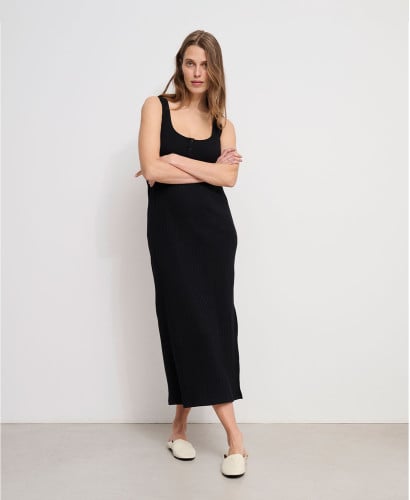 Robe Longue Maternité Noire Anouk