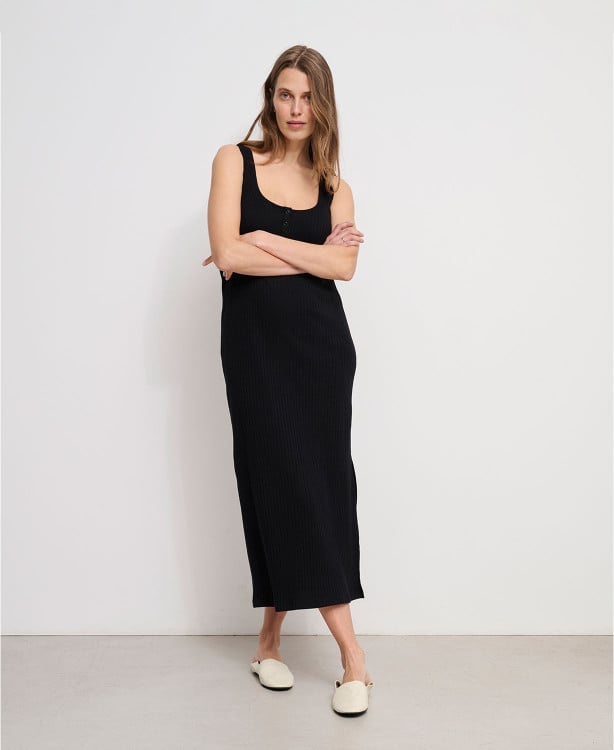 Robe Longue Maternité Noire Anouk