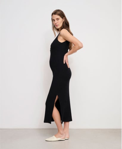 Robe Longue Maternité Noire Anouk