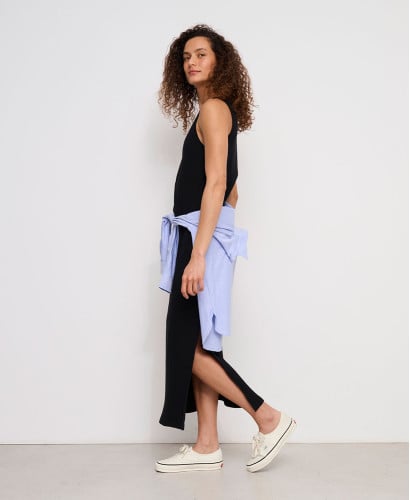 Robe Longue Maternité Noire Anouk