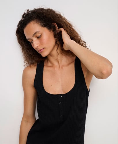 Robe Longue Maternité Noire Anouk