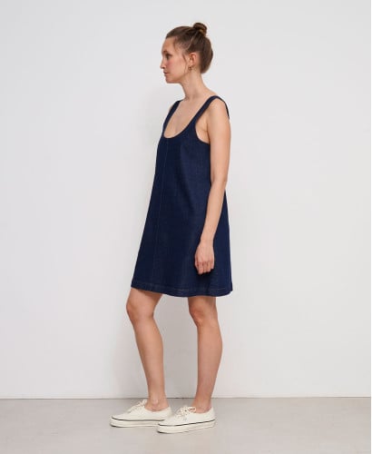Anna Raw Denim Maternity Dress