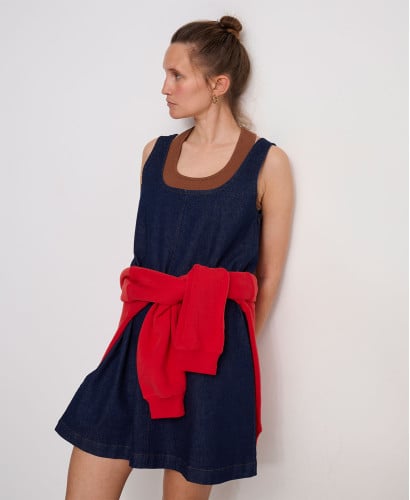 Anna Raw Denim Maternity Dress