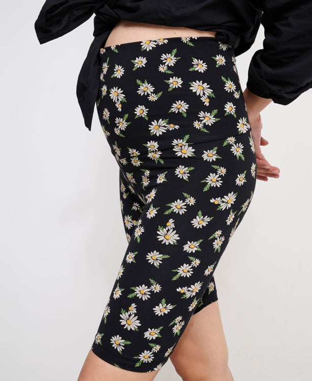 Biker Short Grossesse Marguerites Coton Bio