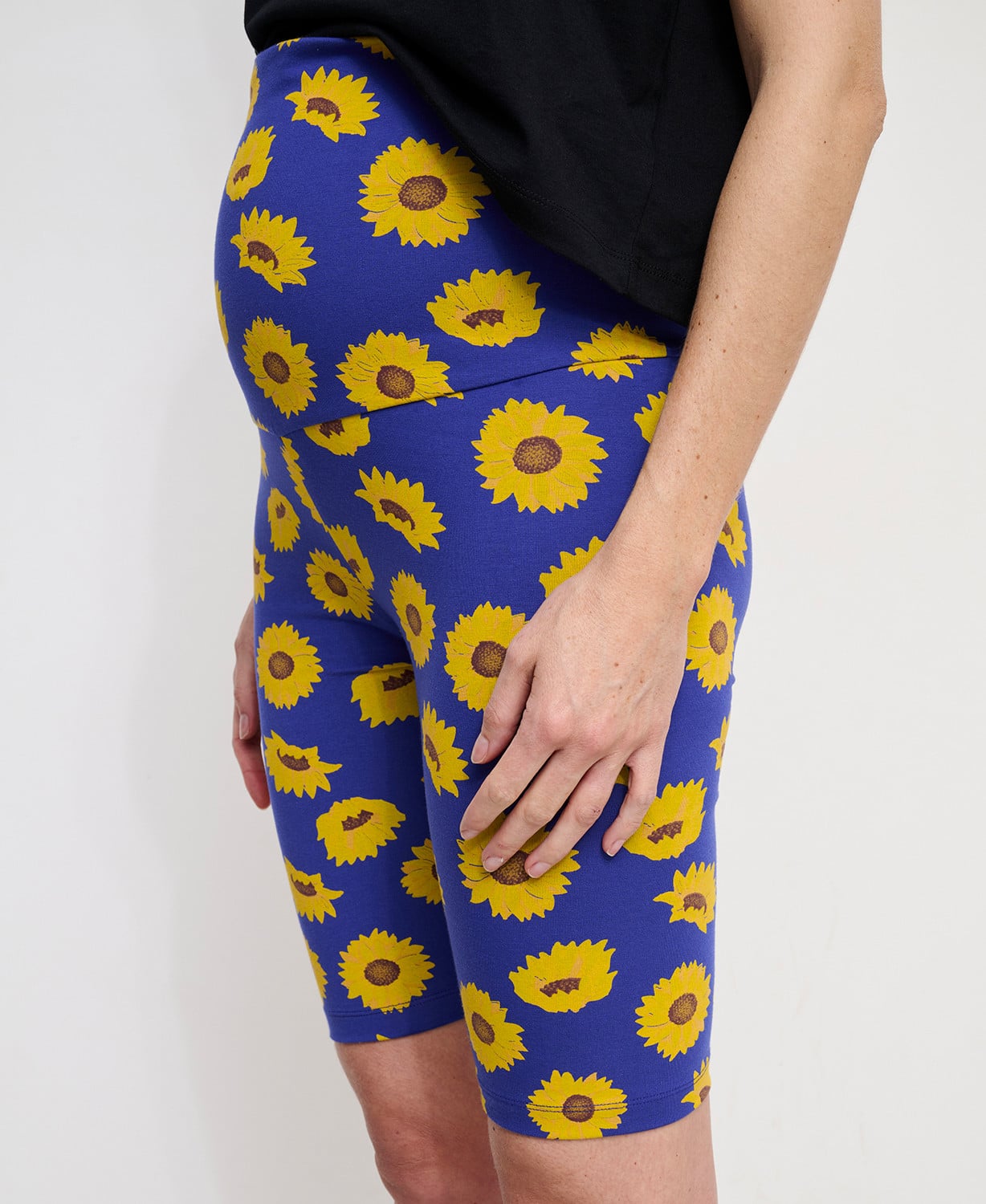 Sonnenblumen-Umstands-Biker-Shorts Bio-Baumwolle