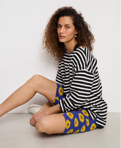 Sonnenblumen-Umstands-Biker-Shorts Bio-Baumwolle