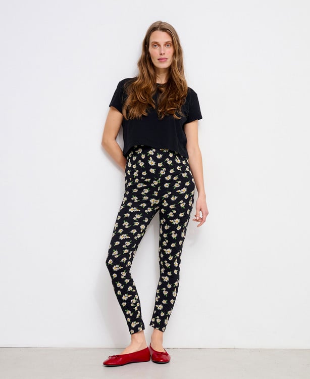 Legging Grossesse Marguerites Coton Bio