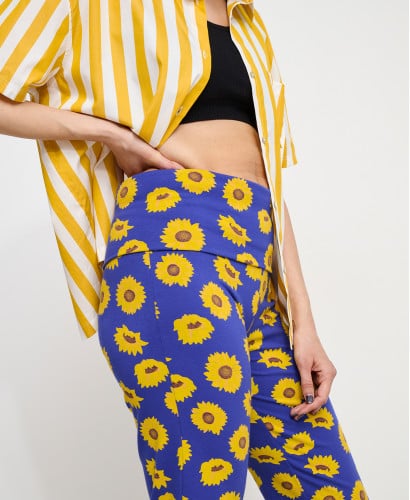 Legging Maternité Flare Tournesols Coton Bio