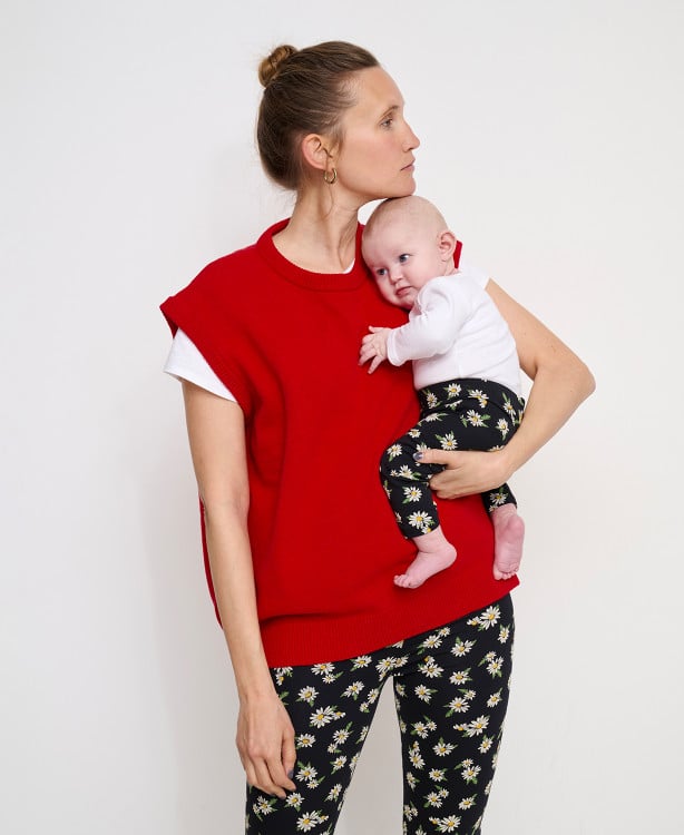 Duo leggings marguerites maman/enfant