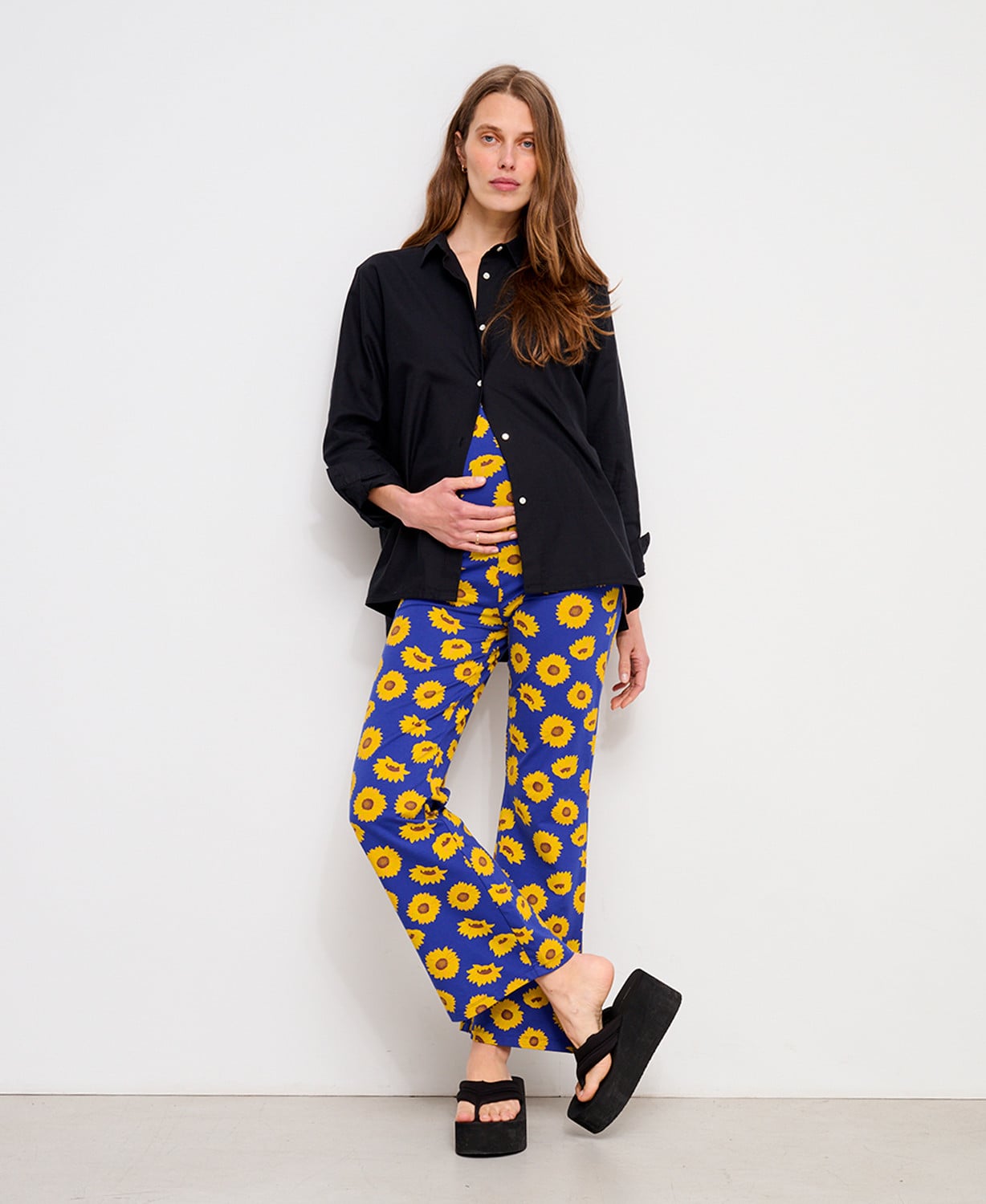 Legging Maternité Flare Tournesols Coton Bio