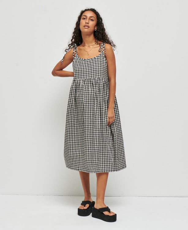 Robe Grossesse Lin Vichy Noir Emma