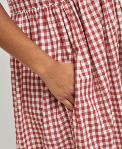 Emma Rotes Kleid aus Gingham Baumwolle