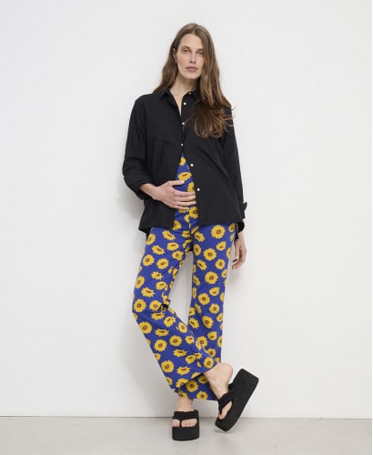 Schwarzes Umstandshemd Juliette | Oversize-Stillhemd