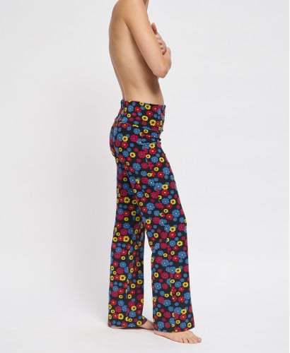 Flare-Umstandsleggings buntem Blumenprint Bio-Baumwolle