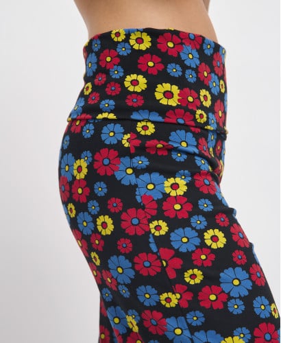 Flare-Umstandsleggings buntem Blumenprint Bio-Baumwolle