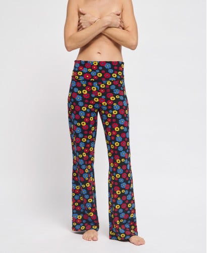 Legging Maternité Flare Fleurs Primaires Coton Bio