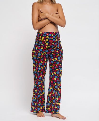Primary Flowers Flare Organic Cotton Maternity Leggings