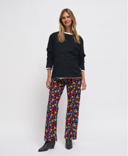 Legging Maternité Flare Fleurs Primaires Coton Bio