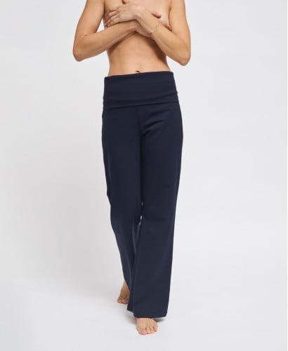 Blue Organic Cotton Flared Maternity Leggings